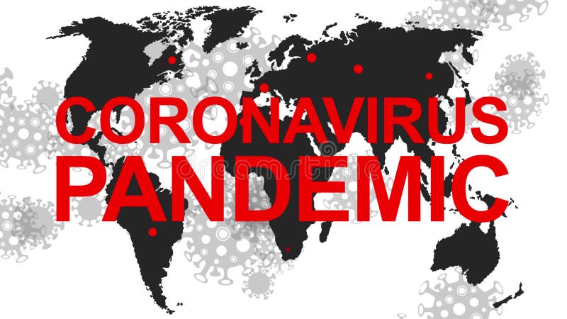Global coronavirus pandemic looped animation. stock illustration