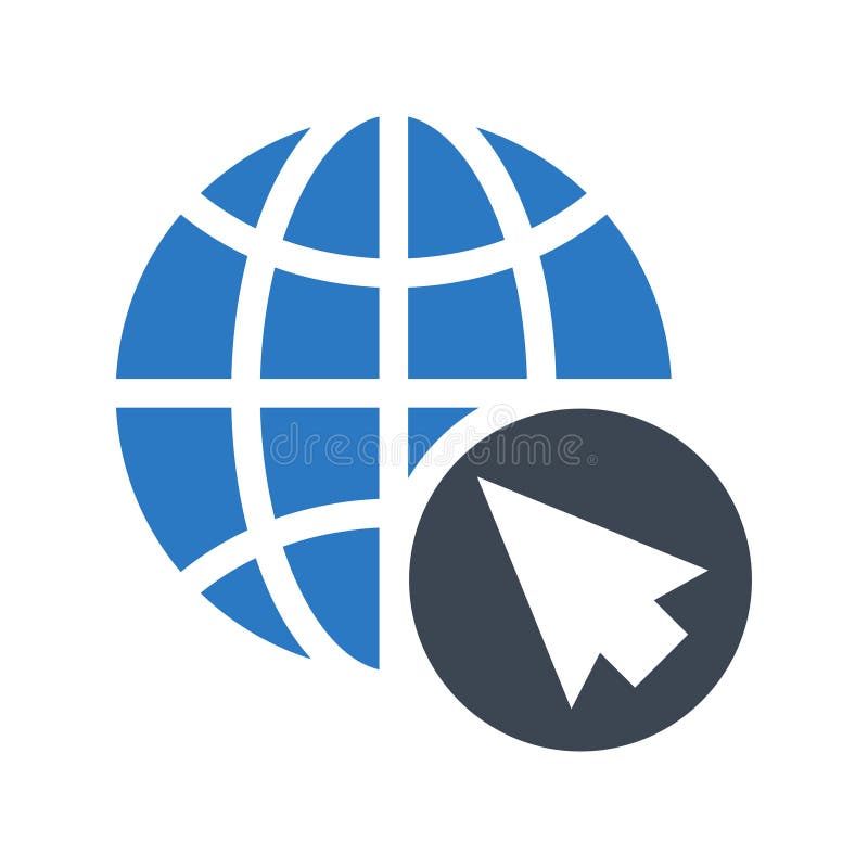 Global cursor glyphs double color icon stock illustration