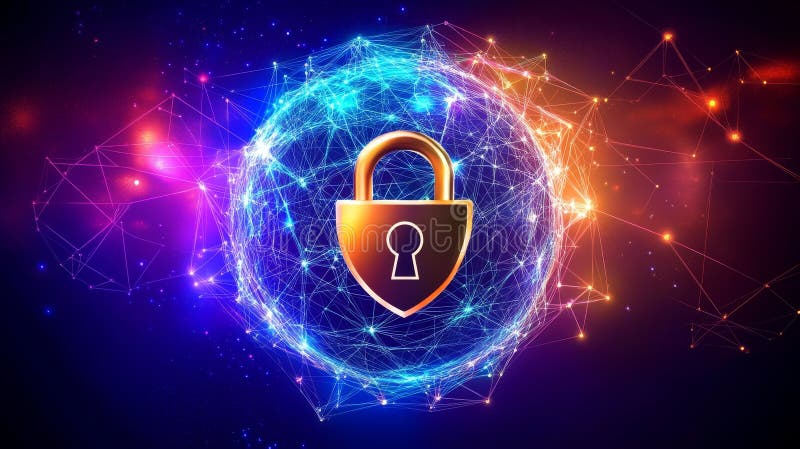 Global Cybersecurity Shield Digital Security and Protection Digital security data protection global network cybersecurity vector illustration