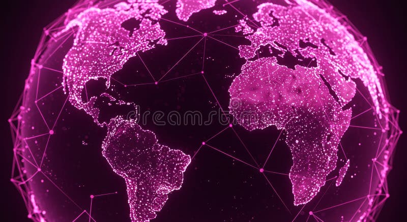 Global 3D Network Connection Futuristic global network communication interconnected world data flow technological royalty free illustration