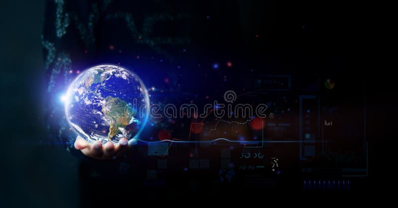 Global digital network and data customer connection royalty free stock image