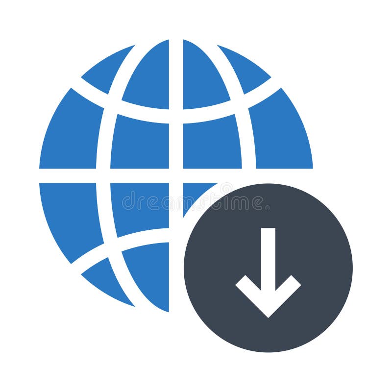 Global download glyphs double color icon royalty free illustration Global download glyphs double color icon royalty free illustration