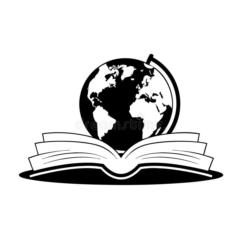 Global Education Concept Vector with Open Book and Globe vector illustration