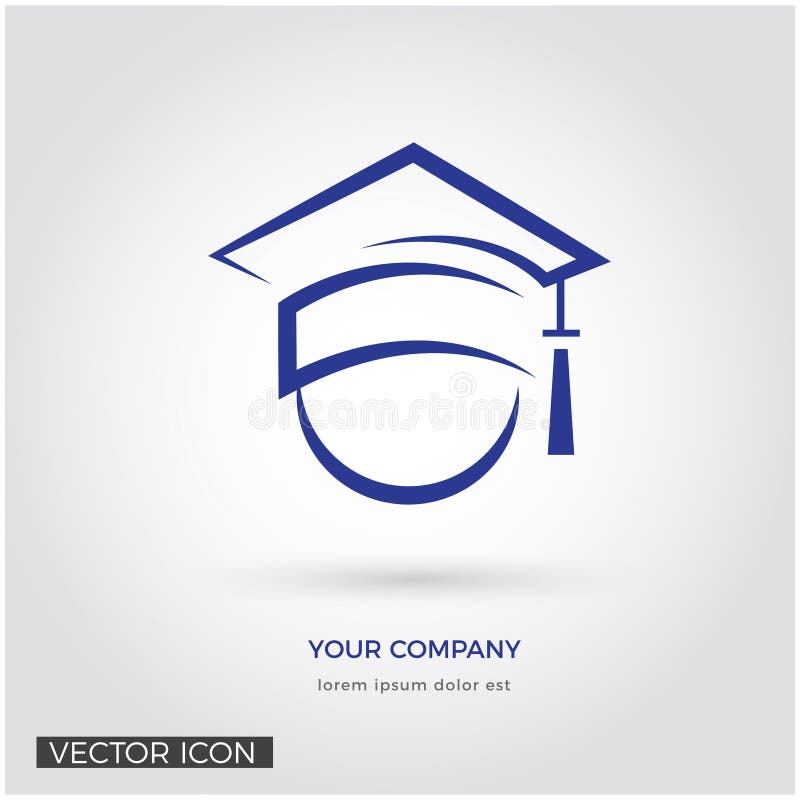 Global education icon with mortarboard royalty free illustration
