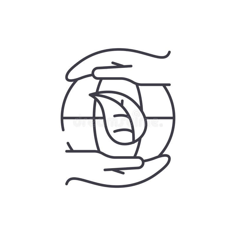 Global energy saving technologies line icon concept. Global energy saving technologies vector linear illustration vector illustration