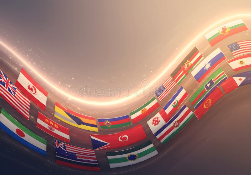 Global flags background design royalty free illustration