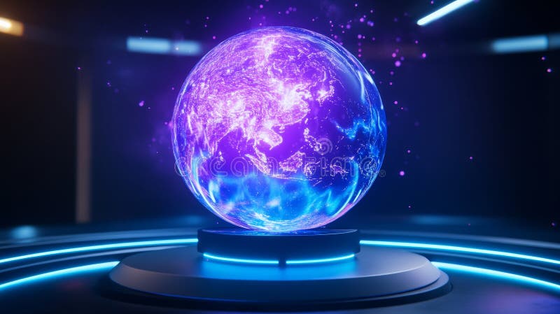 Global Horizon Exploring Tomorrows World Futuristic globe innovation technological advancement global network future royalty free illustration