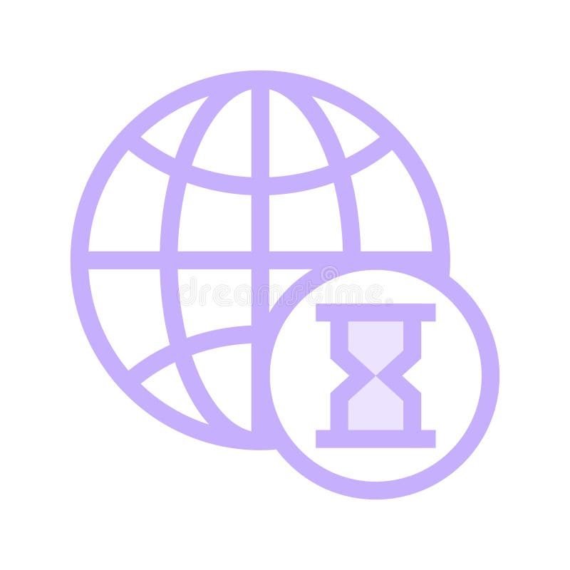 Global hourglass color line icon vector illustration