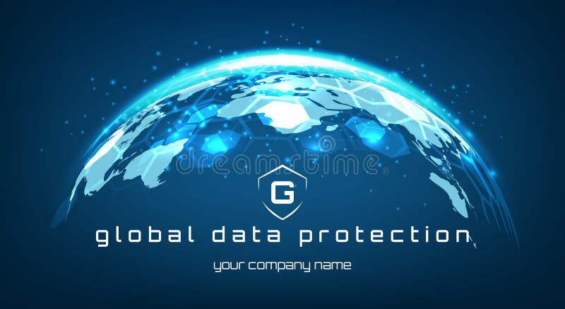 Global information defence network poster vector illustration