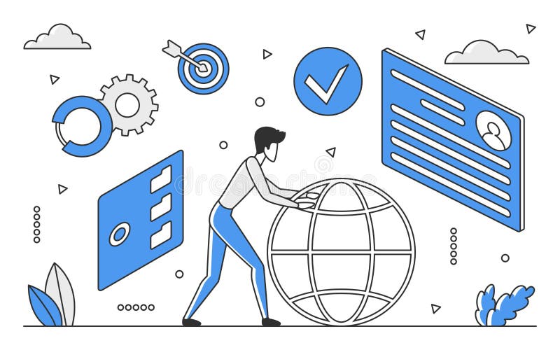 Global information network stock illustration