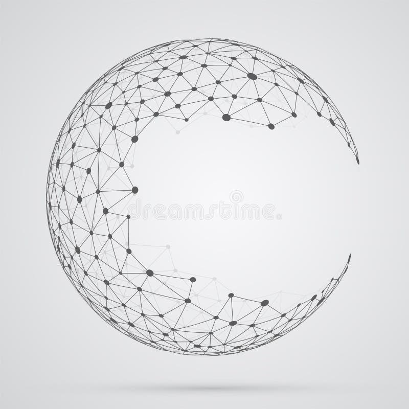 Global ingreppssfär abstrakt geometrisk form vektor illustrationer