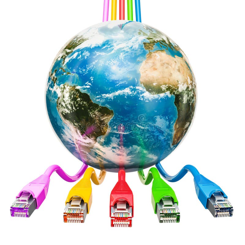 Global Internet connection concept. 3D rendering vector illustration