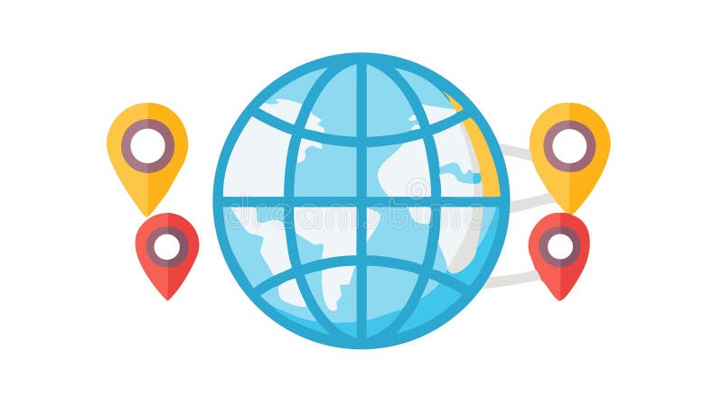 Global Location Map Pins World Navigation, vector design Generative AI stock illustration