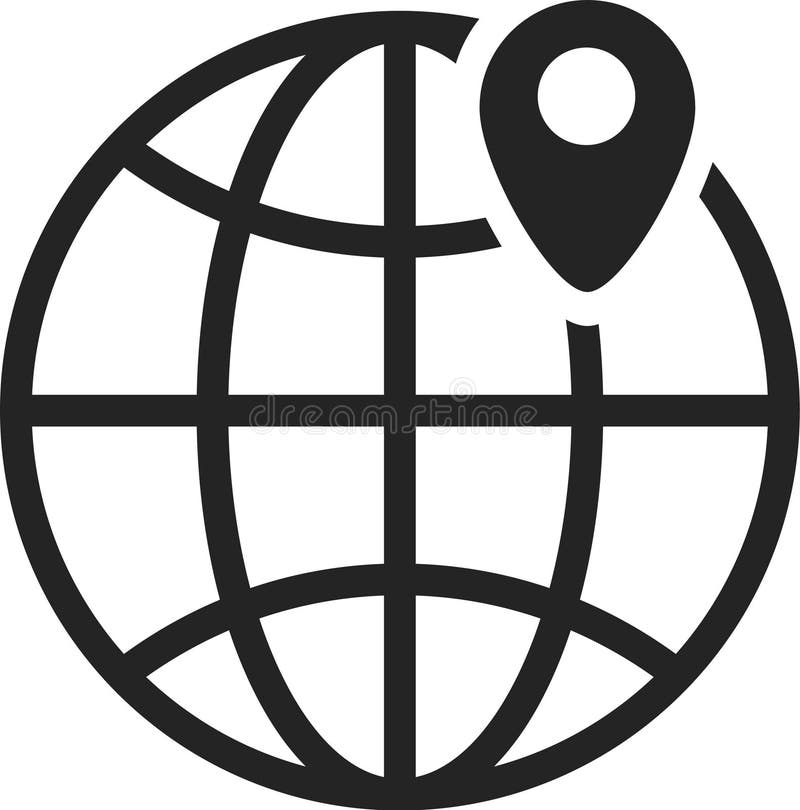 Global location showing worldwide travel and tourism with gps marker, perfect for representing international business royalty free illustration