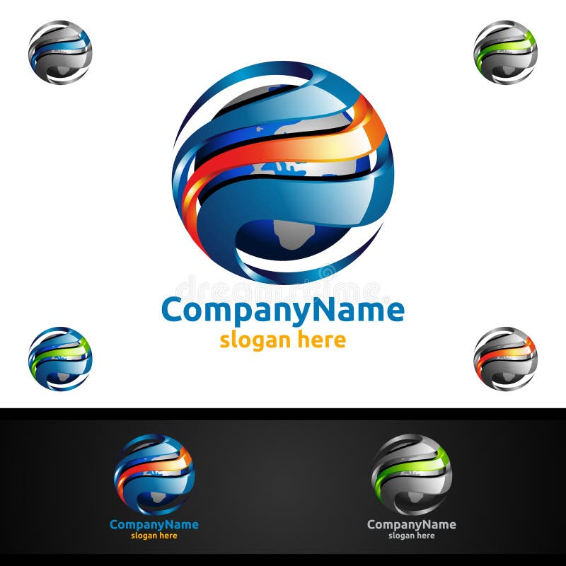 Global Logo for Modern Technology World Sphere Concept Stock Vector ...