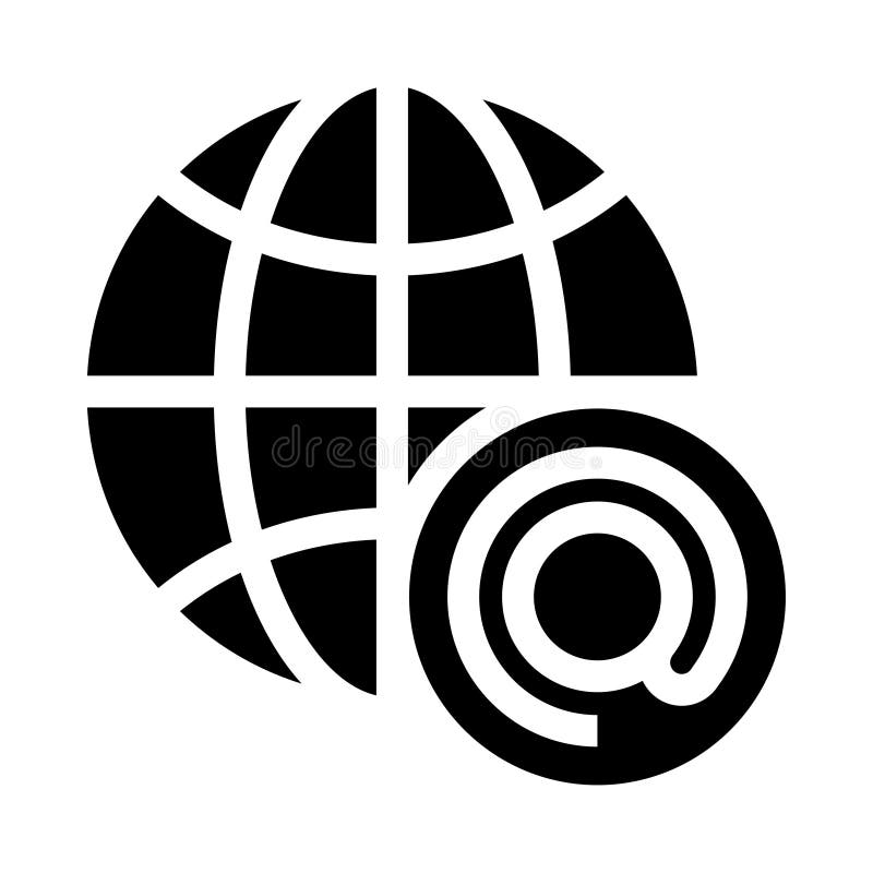 Global mail glyphs icon royalty free illustration