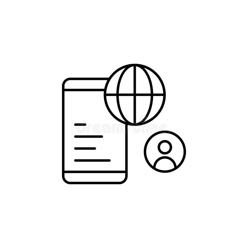 Global, mobile, consumer icon. Element of consumer behavior line icon royalty free illustration