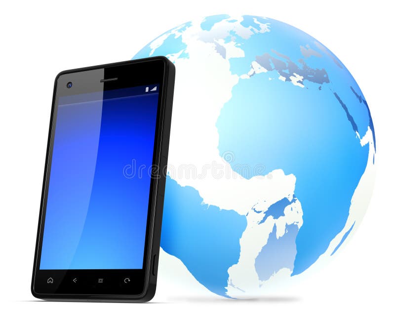 Global Mobile Networking Isolated on Background vector illustration