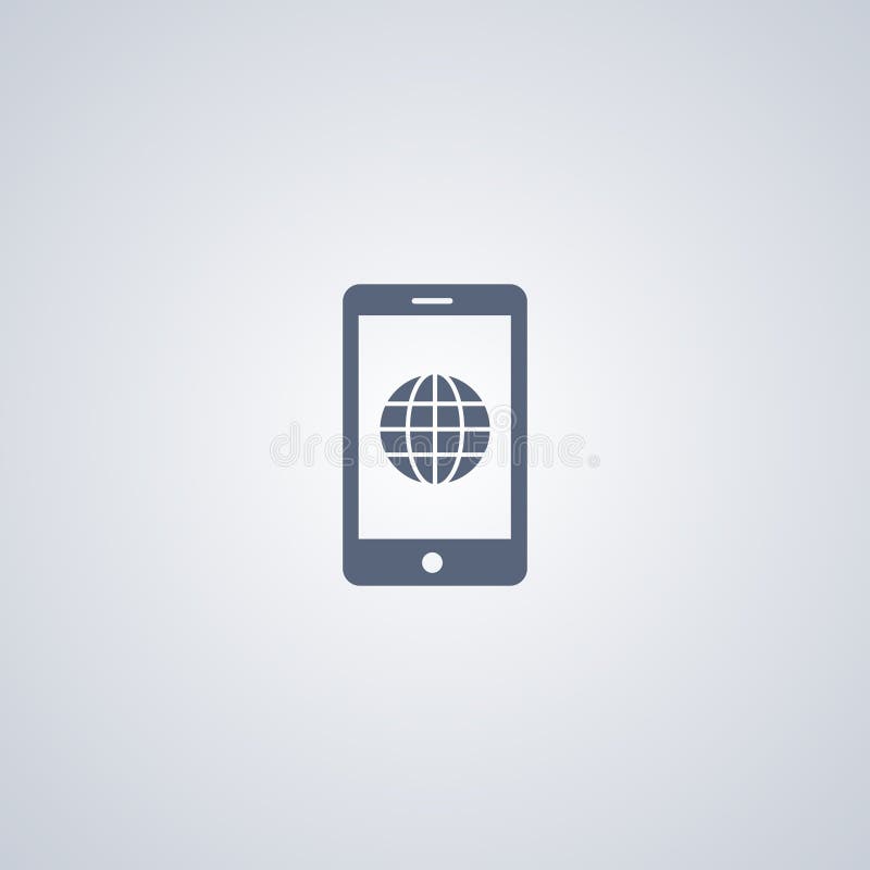 Global mobile, vector best flat icon stock illustration
