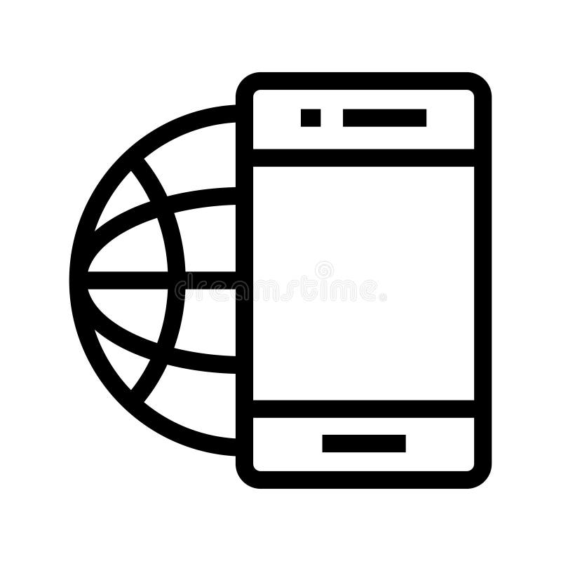 Global mobile Vector Line Icon. Elements for mobile concept and web apps. Thin line icons for website design and development, app development. Premium pack.