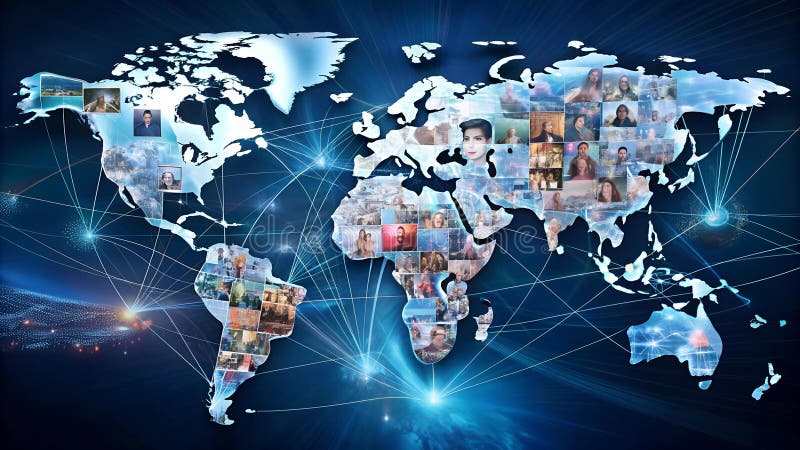 The Global Network: Connecting Through Online Streaming royalty free illustration.