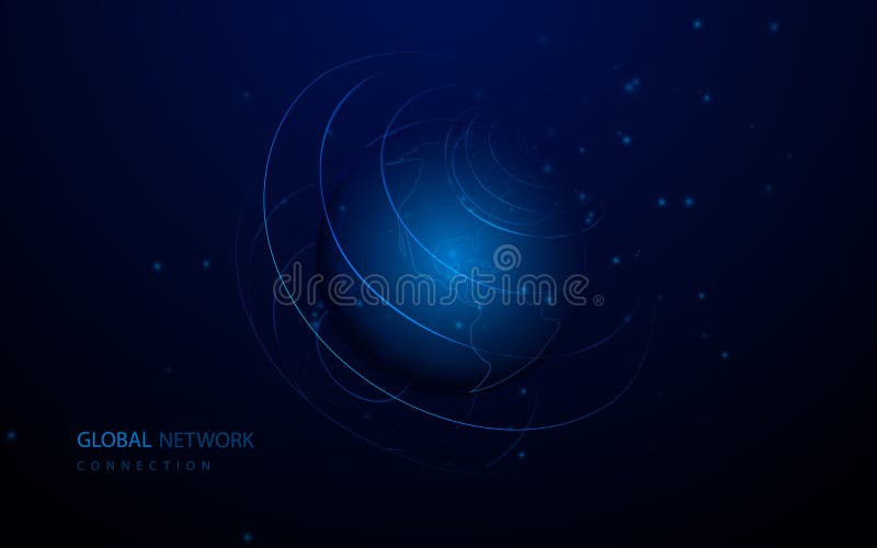 Global network connection. abstract Futuristic and technology high-tech digital background. Vector illustration royalty free illustration