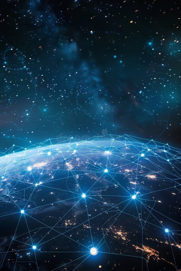 Global Network Connection Concept with Digital Nodes vector illustration