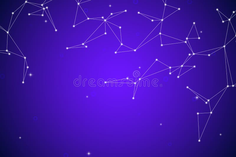 Global network connection with dots and lines. Polygonal linear digital texture, technological and scientific concept, illustration