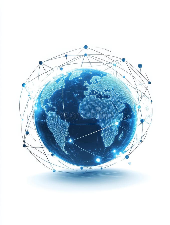 Global Network Connection represents interconnectedness communication and data flow across the world It symbolizes technology royalty free illustration