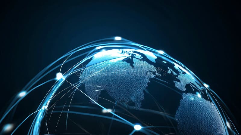 Global Network Connection symbolizing worldwide connectivity internet technology communication and data transfer royalty free illustration