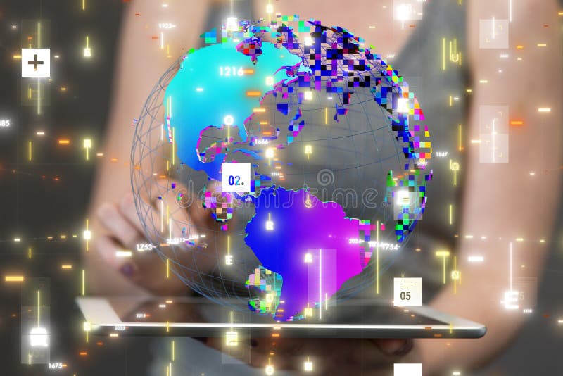 A Global network connection. World map point royalty free stock photos