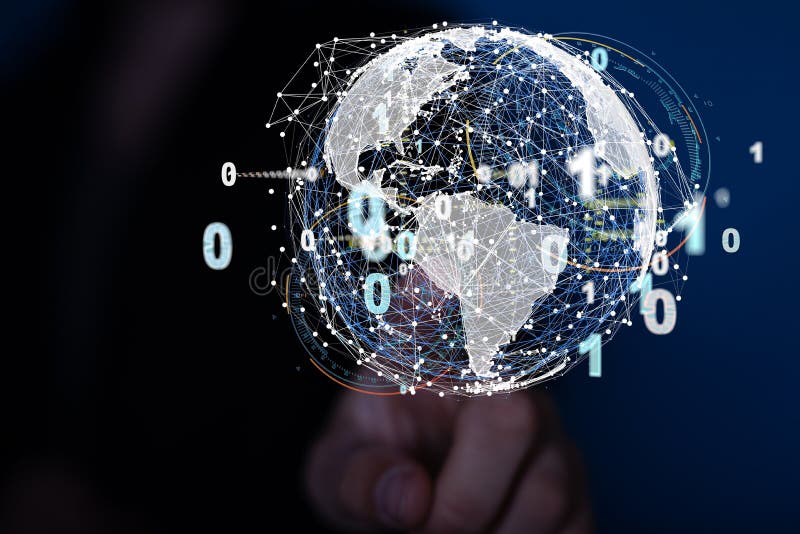 A Global network connection. World map point and line composition royalty free stock image