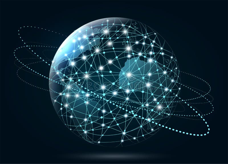 Global network connection. World Wide Web vector illustration