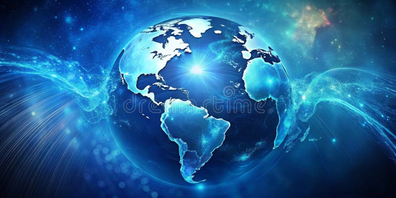 Global network connections a futuristic visualization of worldwide data streams and interconnectivity. Generative AI stock illustration