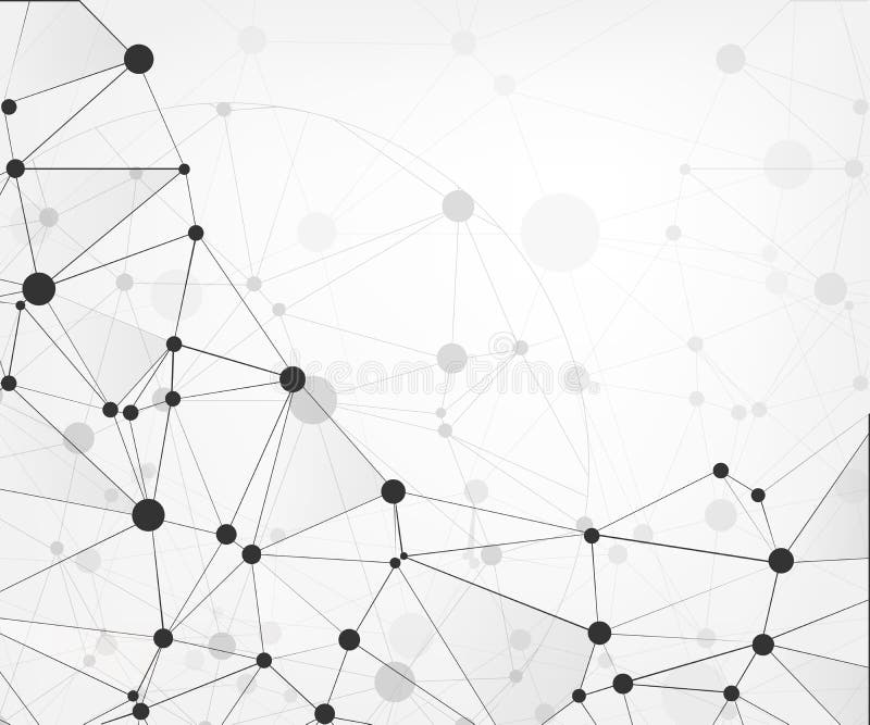 Global network connections with points and lines. Abstract technology background. Molecular structure with connected points. Vecto royalty free illustration