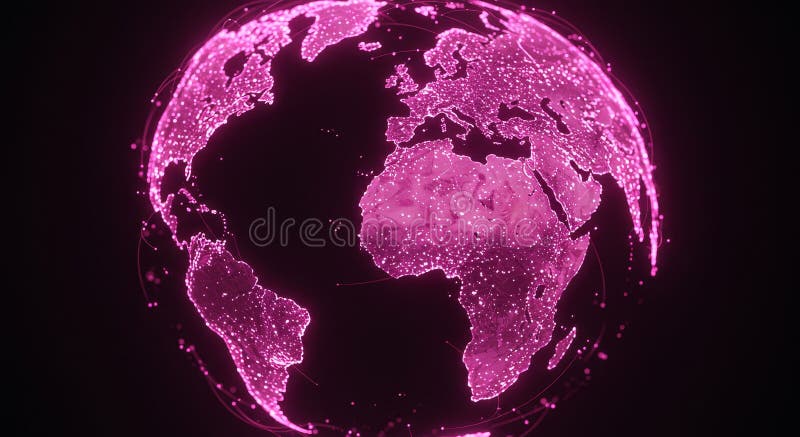 Global Network 3D Sphere Futuristic 3D globe connections global communication data flow worldwide network stock illustration