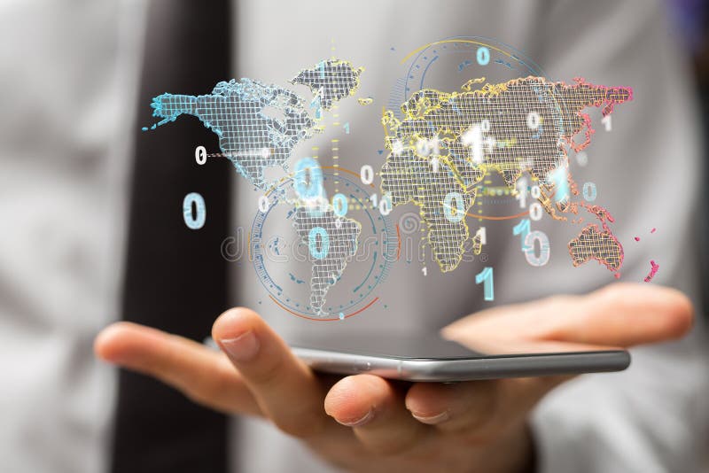 A Global network and data exchanges over the world royalty free stock image