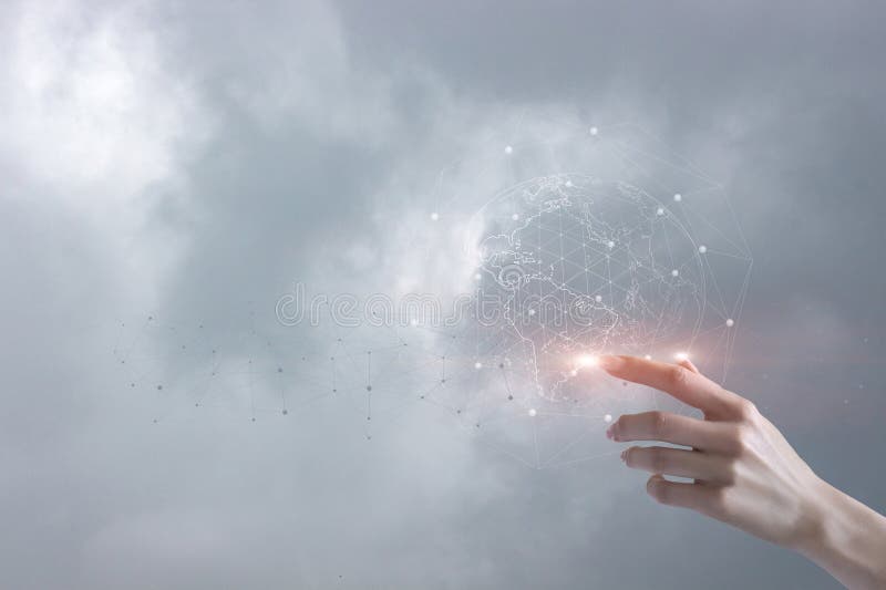 Global network and digital interaction stock image