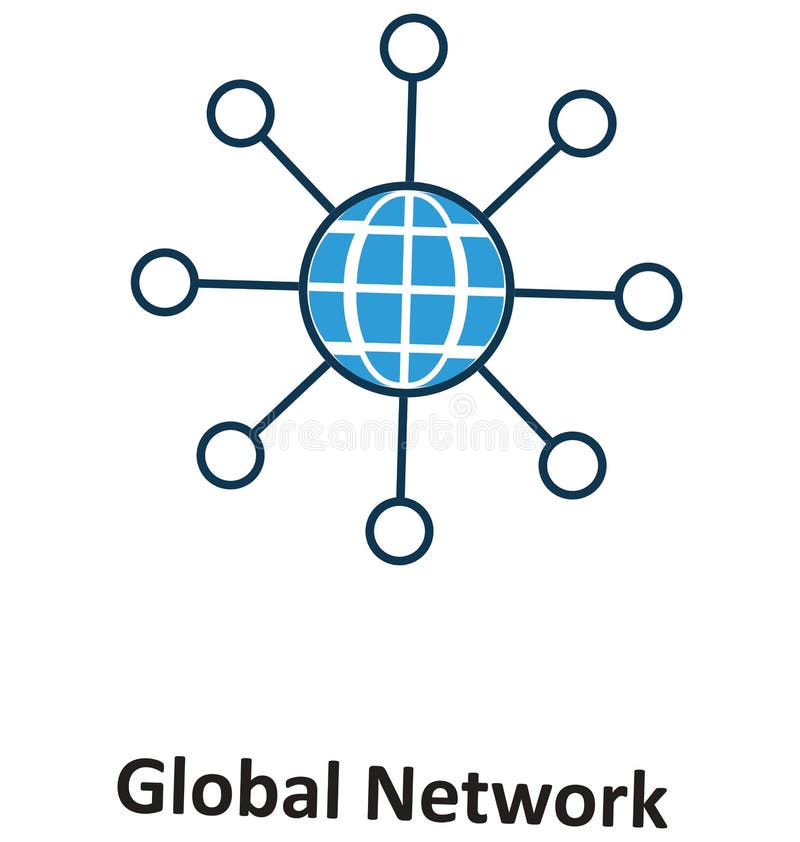 Global Network Isolated and Vector Icon for Technology stock illustration Global Network Isolated and Vector Icon for Technology stock illustration