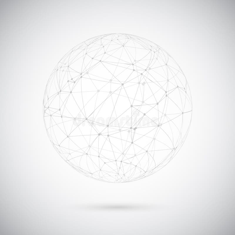 Global Network Lines with Dots Connection Vector Background stock illustration