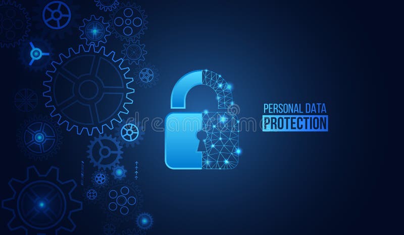 Global network security mechanism. Information privacy. Internet protection online concept. Cyber security and data privacy royalty free illustration