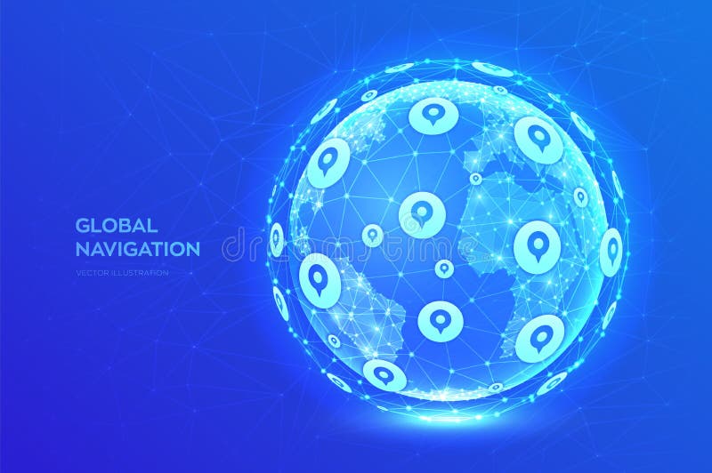 Global Positioning System. GPS location services. Navigation concept. Gps tracking map. Navigate mapping technology and locate royalty free illustration