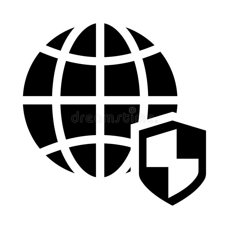 Global protection glyphs icon royalty free illustration