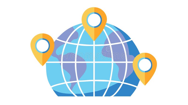 Global Reach with Multiple Location Pins, vector design Generative AI vector illustration
