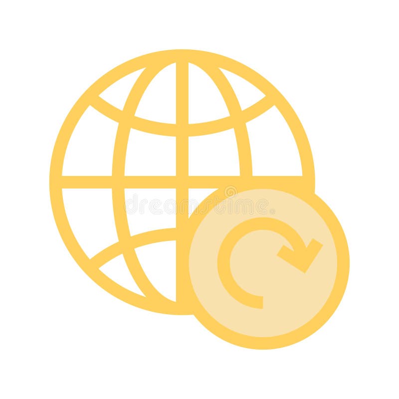 Global refresh color line icon vector illustration