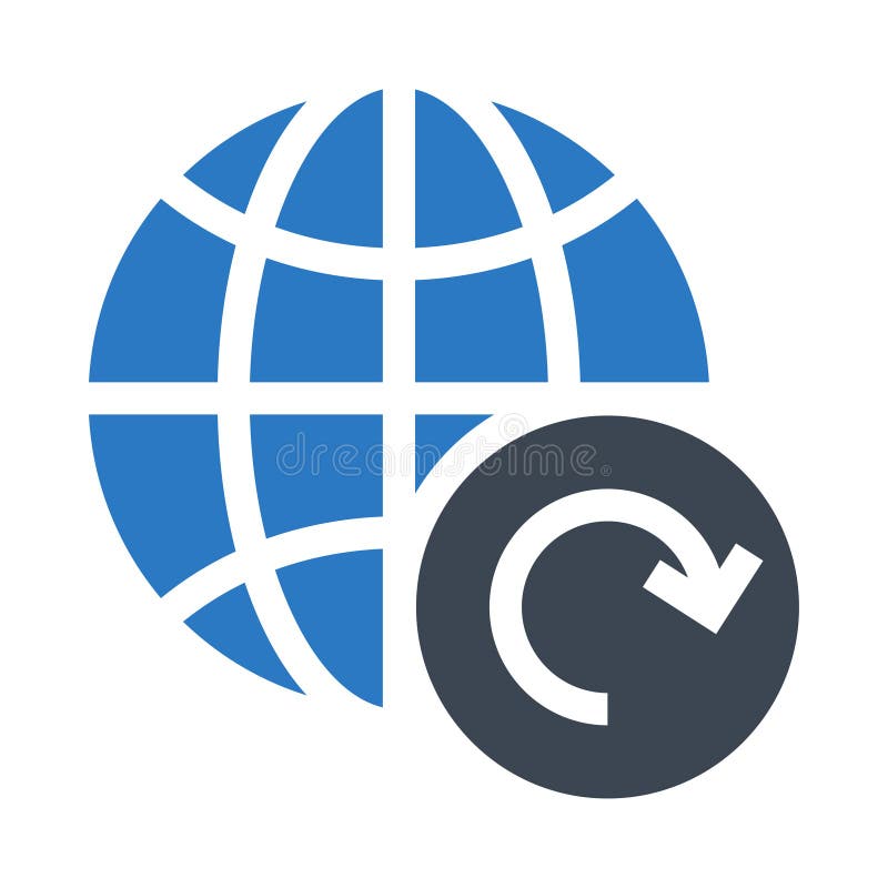 Global refresh glyphs double color icon royalty free illustration