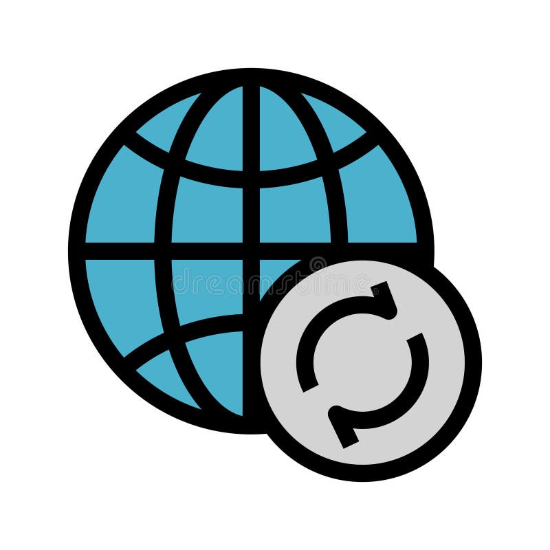 Global reload color line icon vector illustration