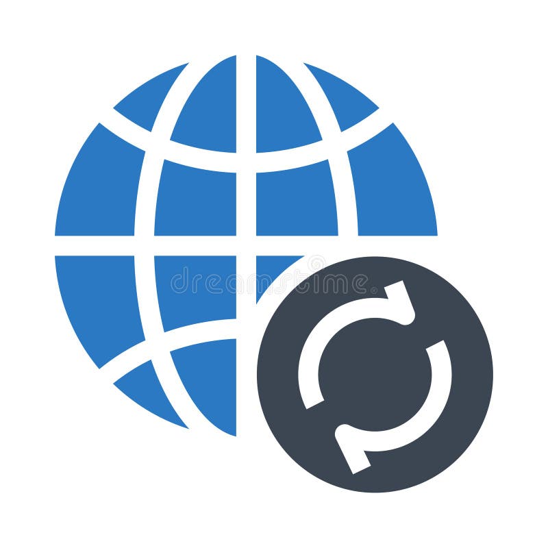 Global reload glyphs double color icon royalty free illustration