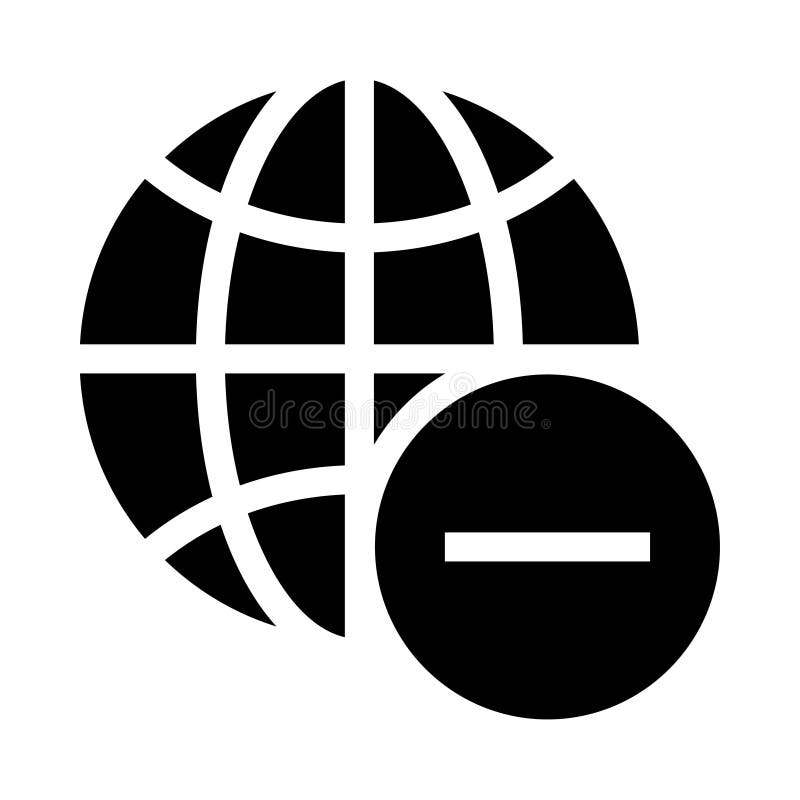 Global remove glyphs icon royalty free illustration