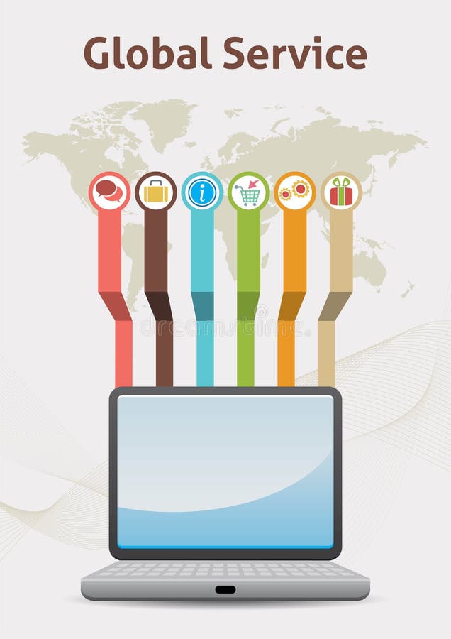 Global Service Idea Infographic vector illustration